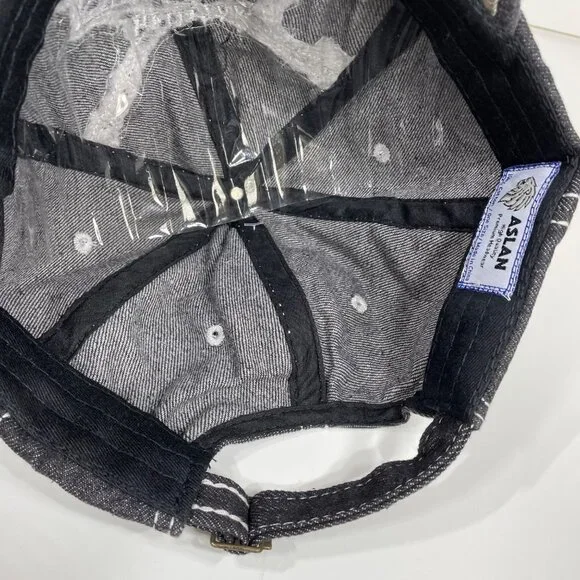 Aslan Black Distressed Embroidered “Hellrider” Scull Adjustable Baseball Hat - Picture 8 of 10